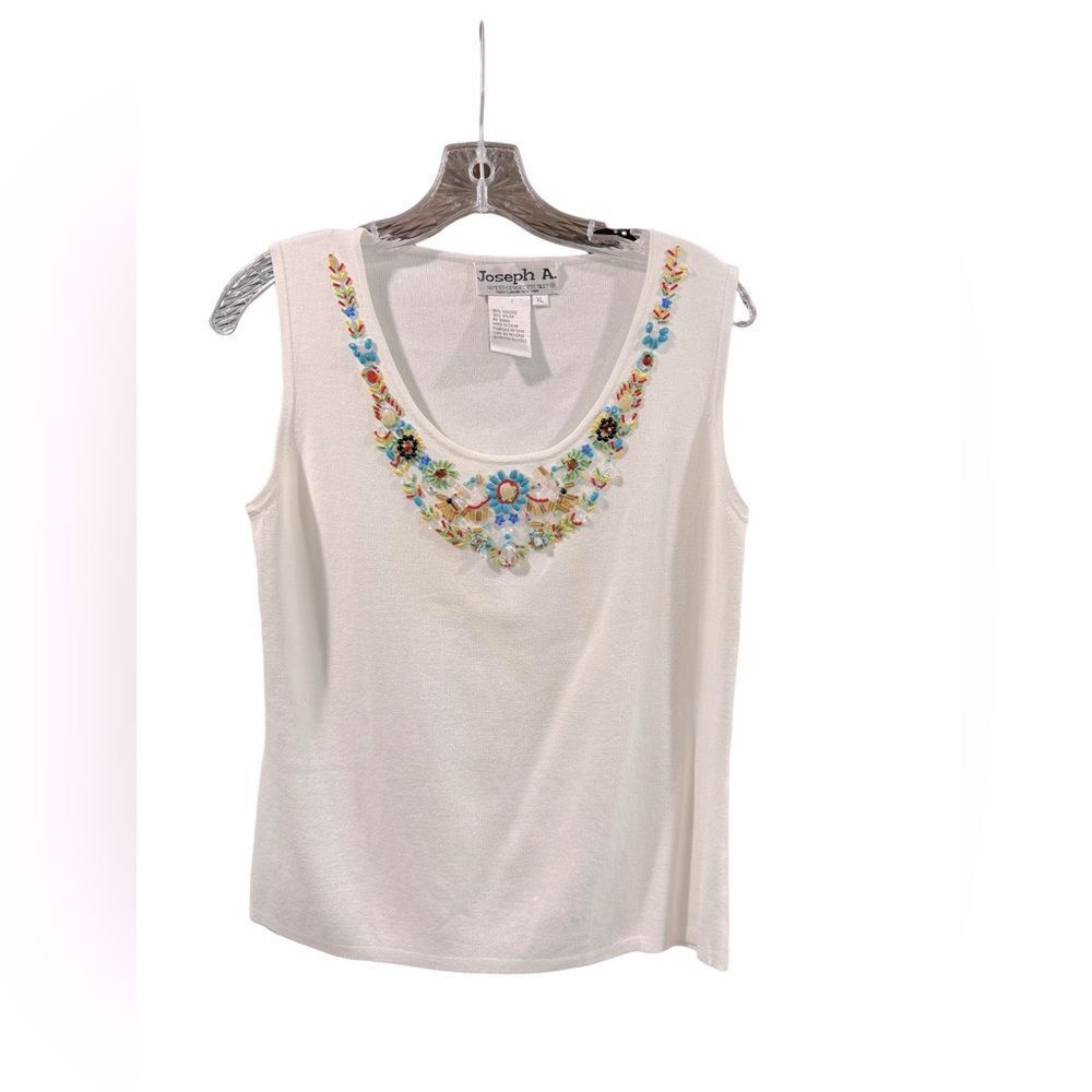EUC VINTAGE Joseph A Beaded tank Amazing condition No stains or missing stones